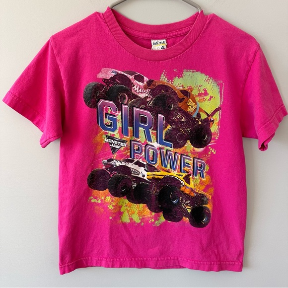 monster truck Other - Monster Jam Truck Scooby-Doo All American Kids Girl Pink T-Shirt Size M